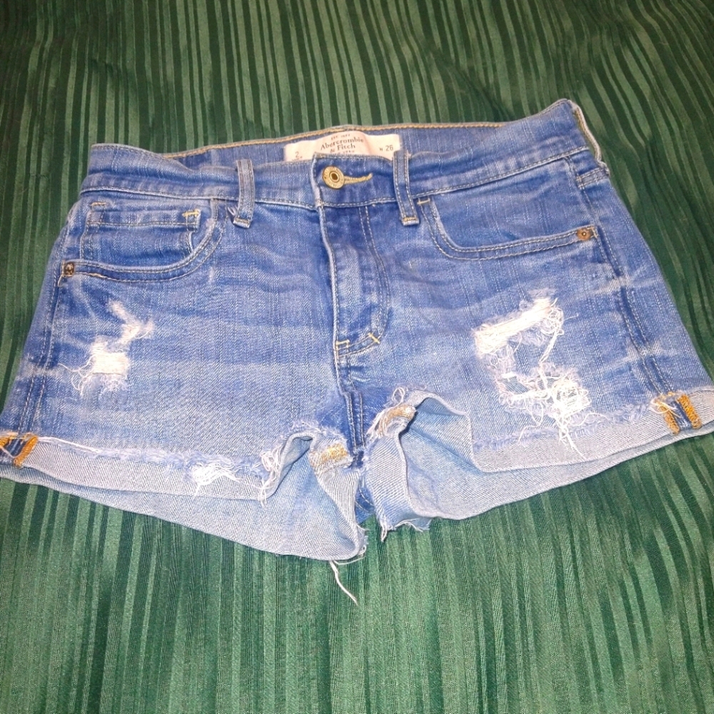 Abercrombie & fitch ripped jean shorts